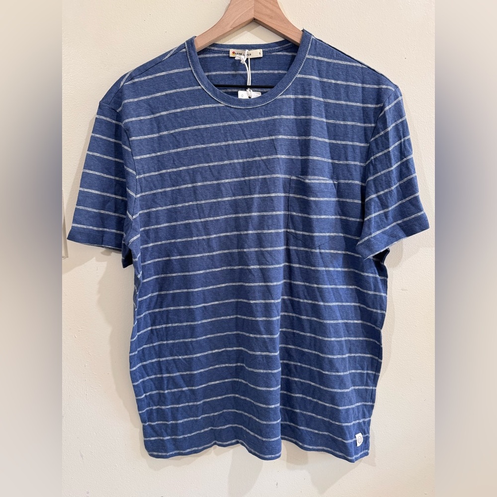 Marine Layer Navy Striped Short Sleeve Tee